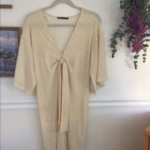 Zara Midi Yellow Stripe Dress